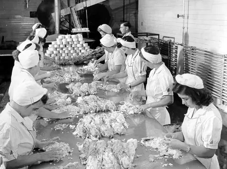 Employees canning