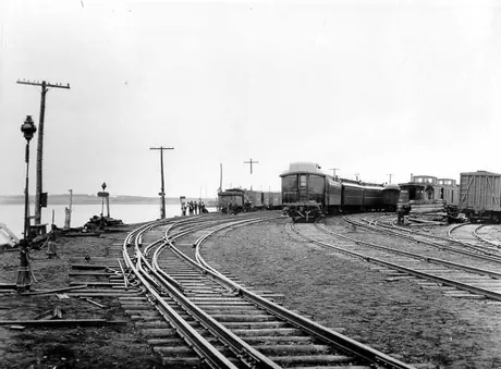 Multiple switches in Charlottetown Yard showing multiple narrow and standard gauge track