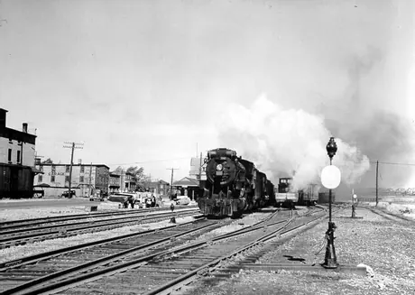 Freight train leaving Sydney yards