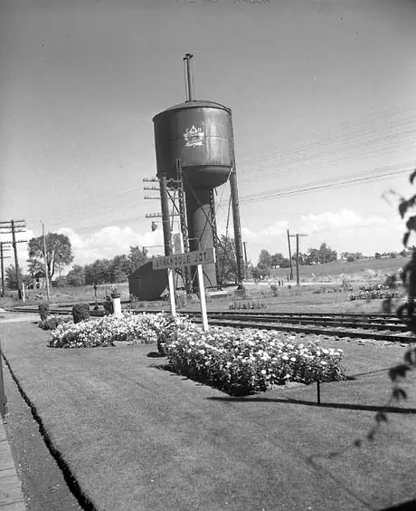 Water tower located at Gananoque Junction Station