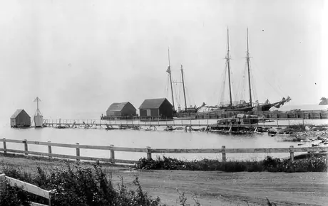 Wharf and schooners at Victoria, P.E.I.