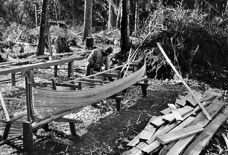 Constructing a canoe