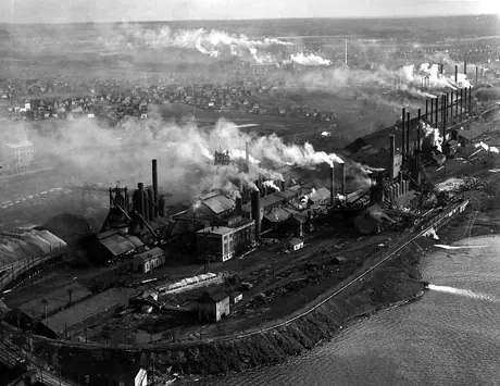 Aerial view of Sydney steel mills
