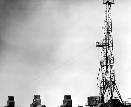 An oil drilling rig, Smiley, Saskatchewan