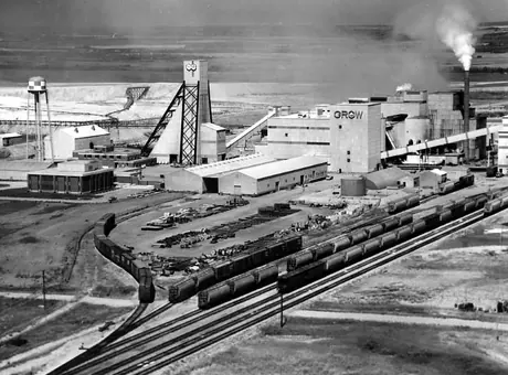 Aerial view of I.M.C.C. potash mine