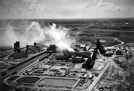 Aerial view of Esterhazy potash mine