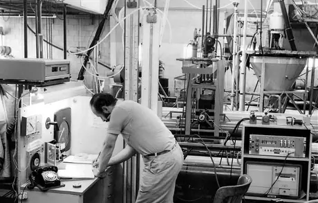 An employee working within the Saskatchewan National Research Council pipeline building