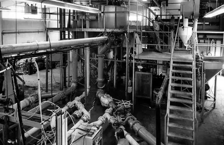 Employees of the CN pipeline research project, coal group, working in the Saskatchewan Research Council pipeline building