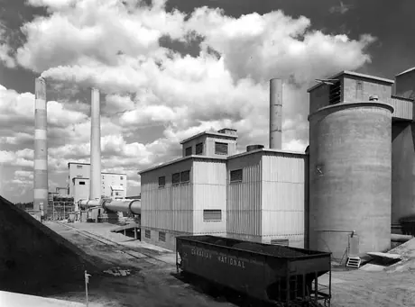 Exterior view of the Maritime Cement Co. Plant