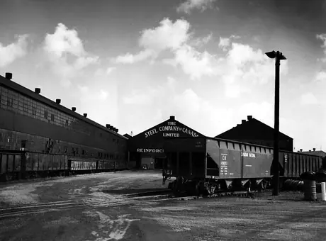 Canadian National Railway cars at the Steel Company of Canada