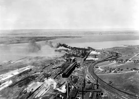 Aerial view of the Dominion Steel Company