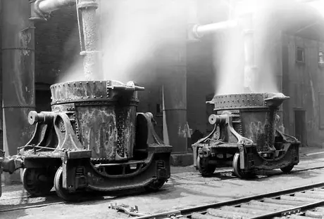 Using gas to dry ladels at Sydney Mills, N.S.