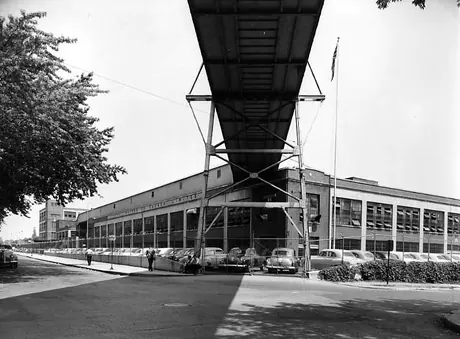 Exterior view of the General Motors' assembly plant