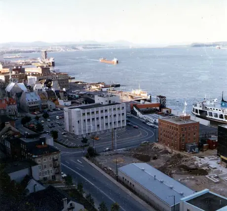 View of CN office building and waterfront, Quebec City