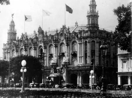 Exterior view of Gallego's Club, an opera house in Havana, Cuba