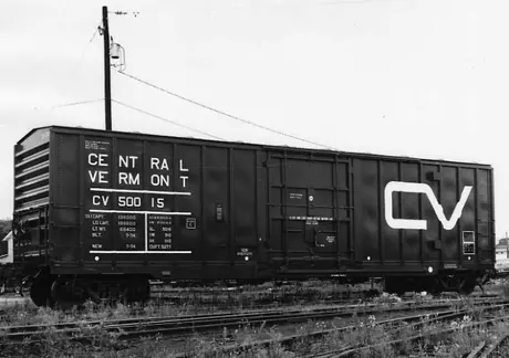 Central Vermont Railway 100 ton box car 50015, built by Berwick Forge & Fabricating
