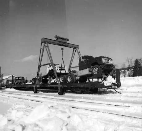 Central Vermont Railway new car and truck unloading facility