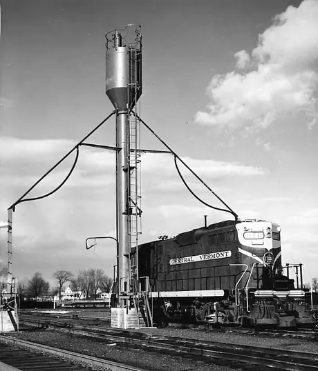 Central Vermont Railway GP9 diesel locomotive 4549 at the St. Albans sand filler