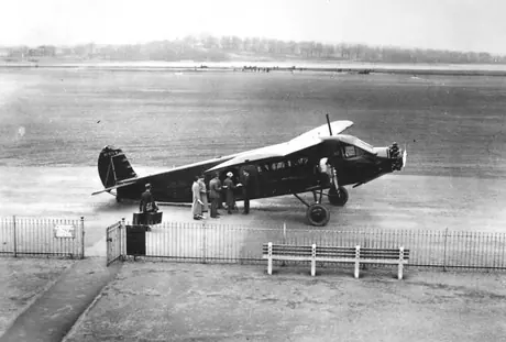 Boston and Maine Airways Stinson SM-6000A Tri-motor airplane NC975W at Boston Airport