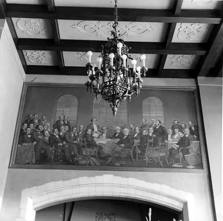 Confederation painting hanging in the conference room of the MacDonald Hotel