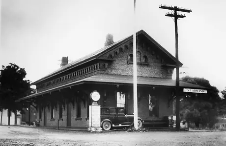 St. Armand station on the Central Vermont Railway, with border