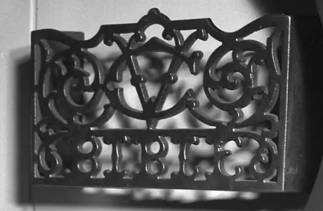 Bible rack of the Central Vermont Railway used to hold a Bible from which the conductor could read a chapter to passengers as required by law to permit operation of trains on Sunday in New England.