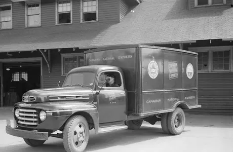 Canadian National Express truck with driver