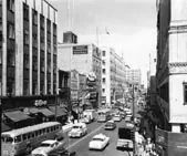 A view of the traffic on St. Catherine Street
