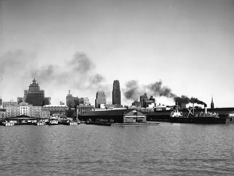 Canada Steamship Lines, with Toronto skyline in background