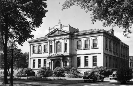 An exterior view of the Land Titles Building