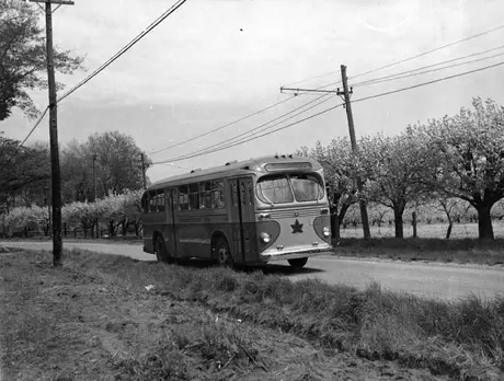 A bus from the Niagara, St. Catharines and Toronto bus line along the Niagara fruit belt