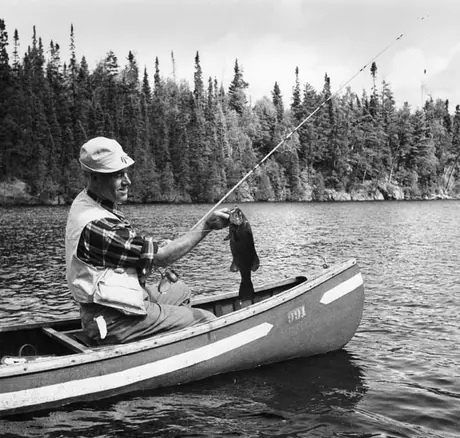 Man bass fishing at Lost Lake