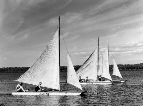 Sailing on a lake