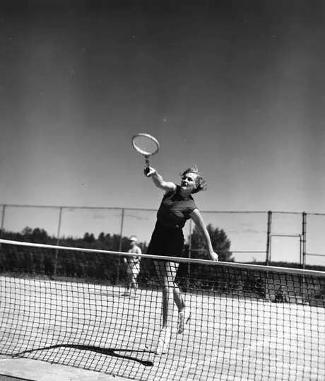Woman playing tennis