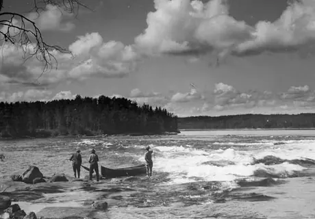 Canoeing and fishing at Victoria Rapids on Nipigon River
