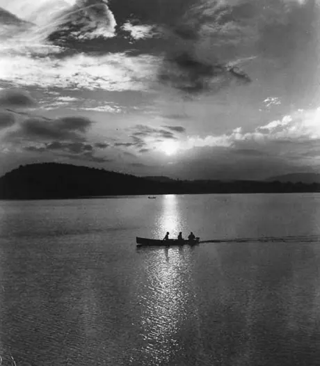 Sunset boating at the Laurentians
