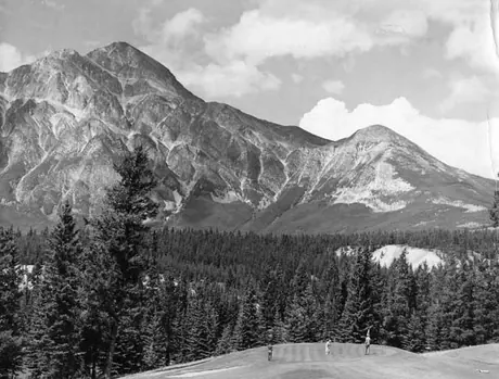 Golfing on the 7th fairway, Jasper