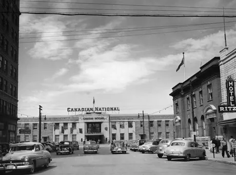 A view of the Saskatoon CN station from the street