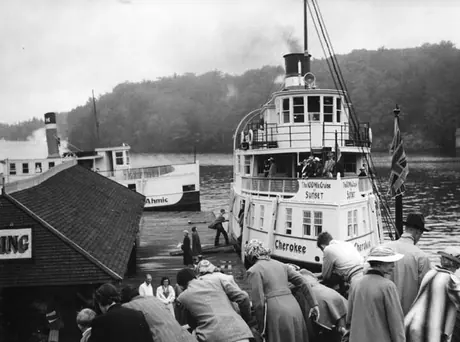 Steamboats, the Ahmic and the Cherokee, at Port Carling, Muskoka Lakes