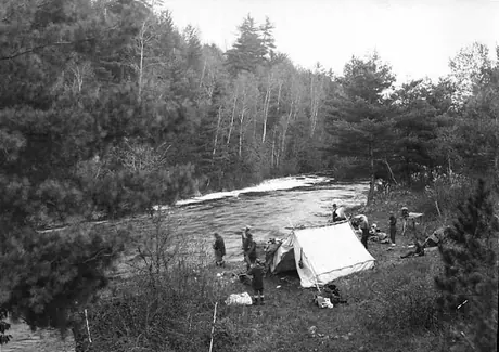 Fishing camp setup along the Petawawa River