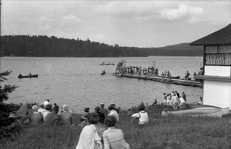 Regatta taking place at the Highland Inn, Algonquin Park