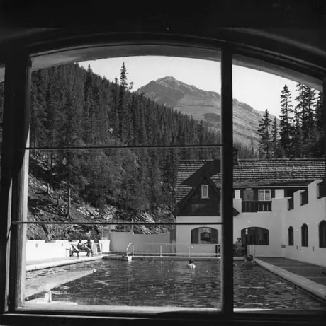 A view of the pool at Miette Hot Springs, Jasper