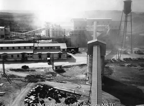 Exterior view of crushing and extracting plant