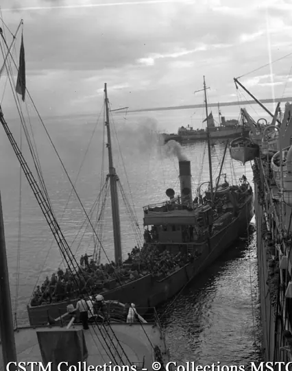 Troops disembarking the Lady Rodney