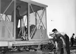 The operator of the power ballaster controlling the movement of the machine along the rails