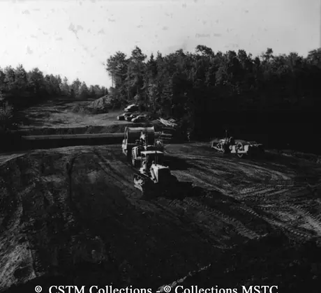Beginning construction of a spur line for Scott Maritime Pulp Ltd.