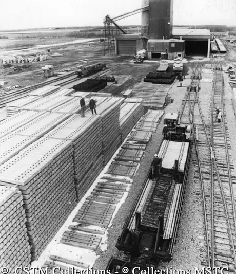 Concrete tie manufacture in Genstar, near Edmonton