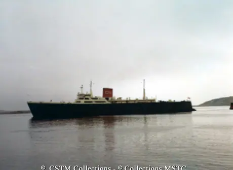 Train ferry MV Patrick Morris entering Port aux Basques, Newfoundland
