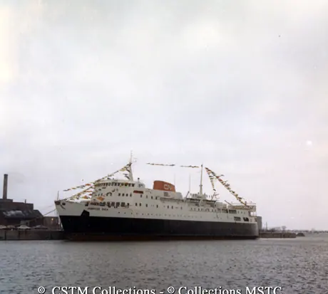 Ferry MV Ambrose Shea decorated for its official launching