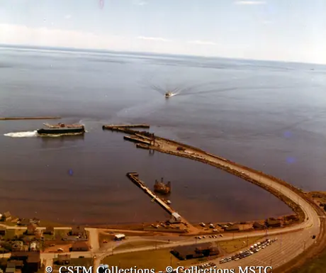 Aerial view of Borden ferry terminal